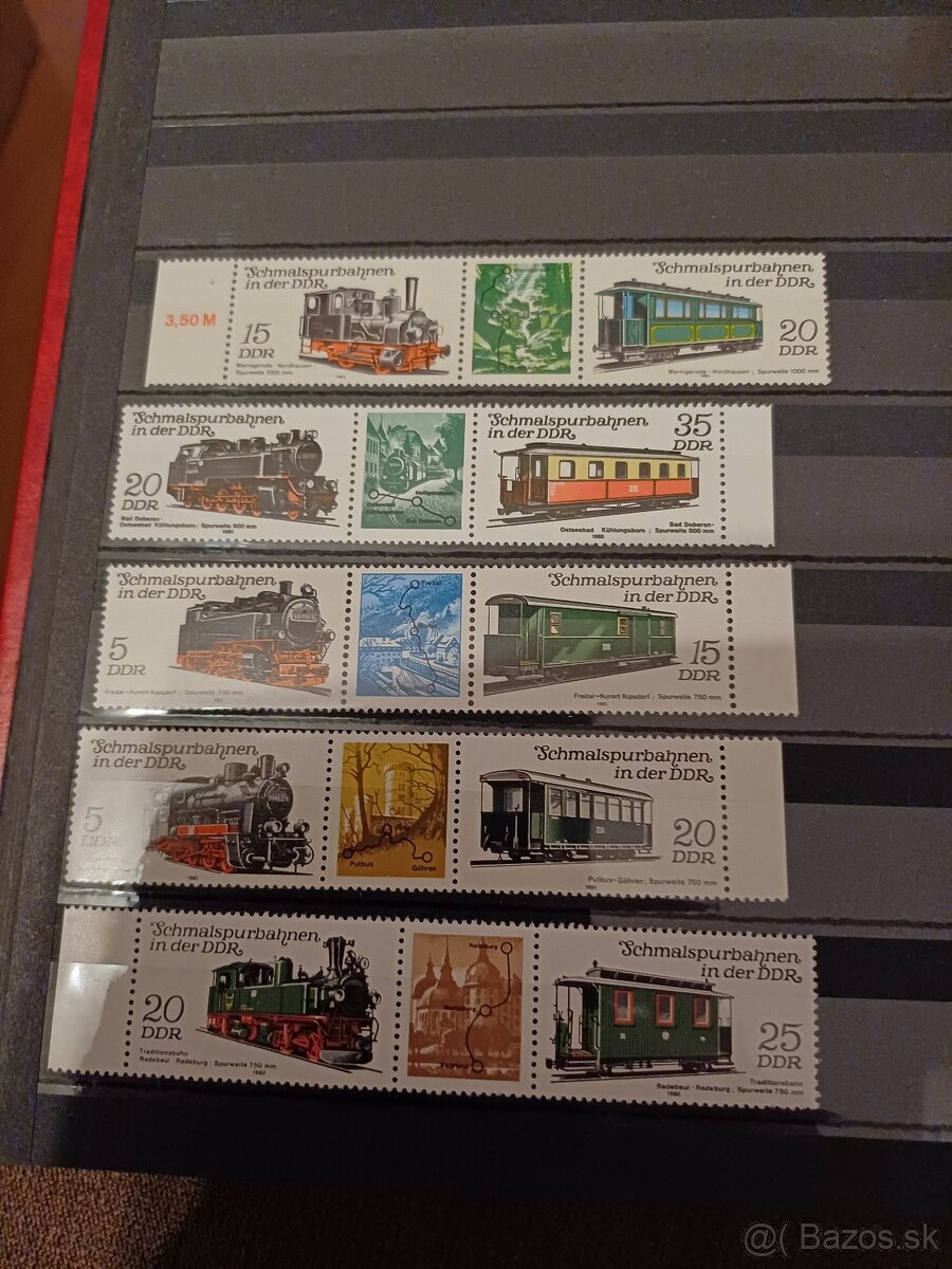 predám poštové známky - vlaky - DDR,Deutche