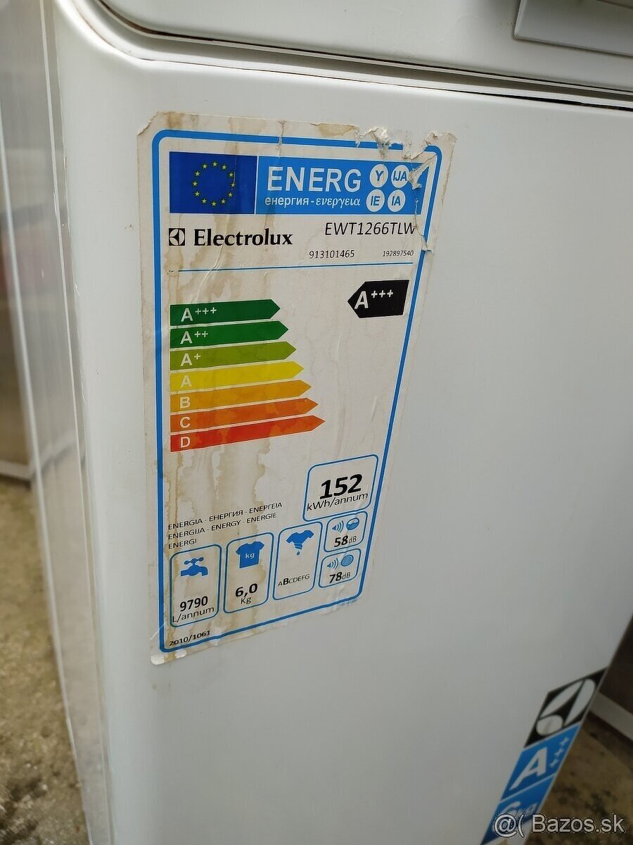 Rozpredam práčku Electrolux EWT1266TLW na nahradne diely