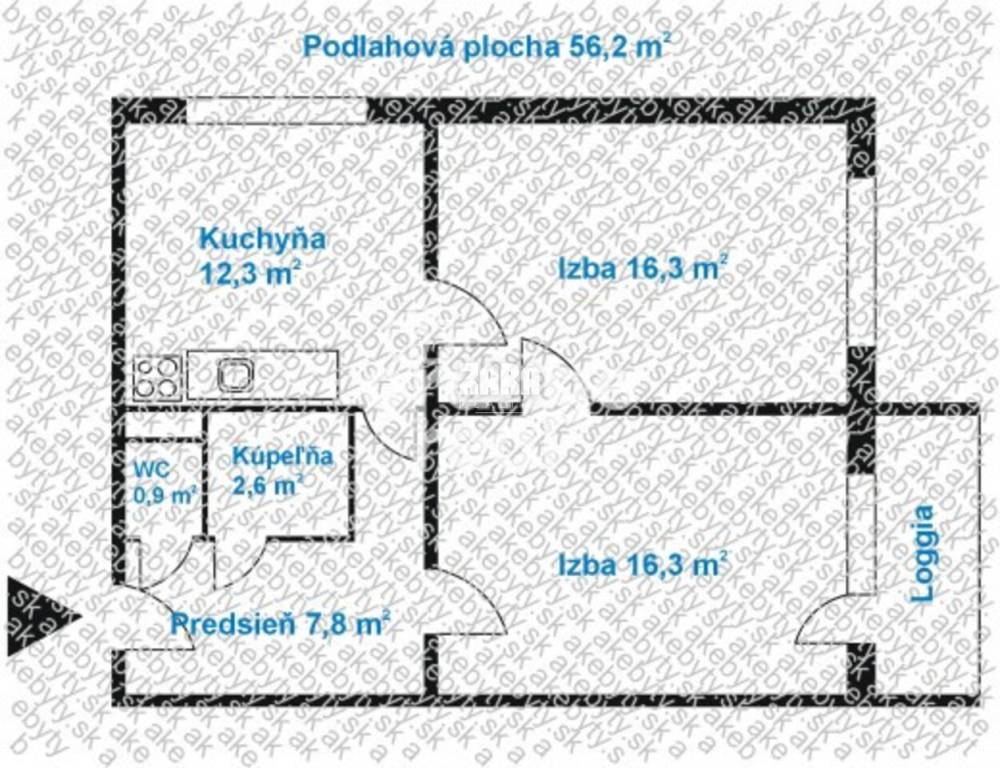 Na predaj veľký 2 izbový byt ul. Fábryho, 4/8 posch., OV