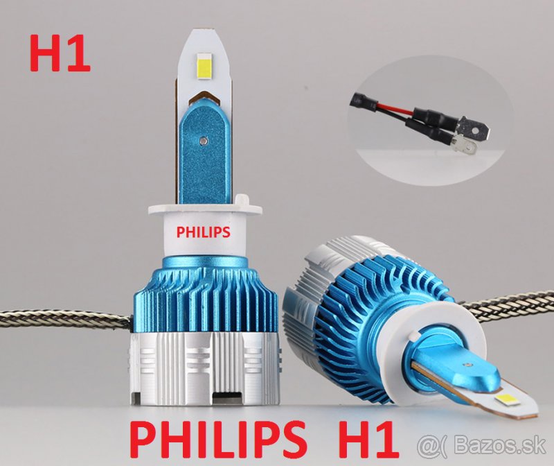 LED H1 H3 H11 9005 Biela PHILIPS 9000lm LED h1 h3 ZIAROVKY