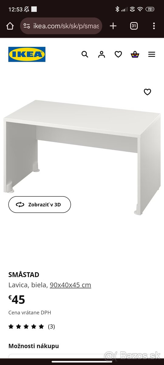 IKEA lavica stôl