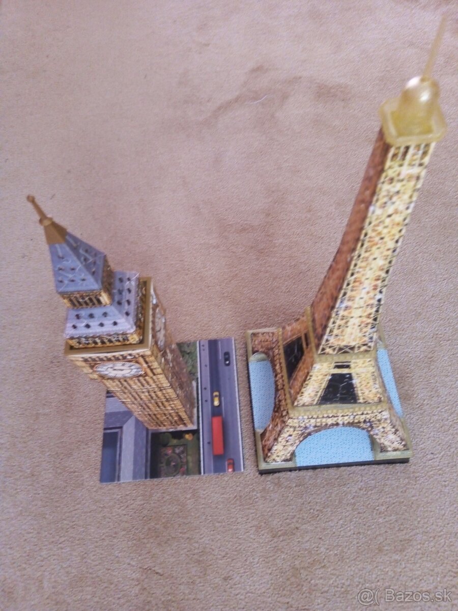 Puzzle - 3D Big  Ben a Eiffelova veža