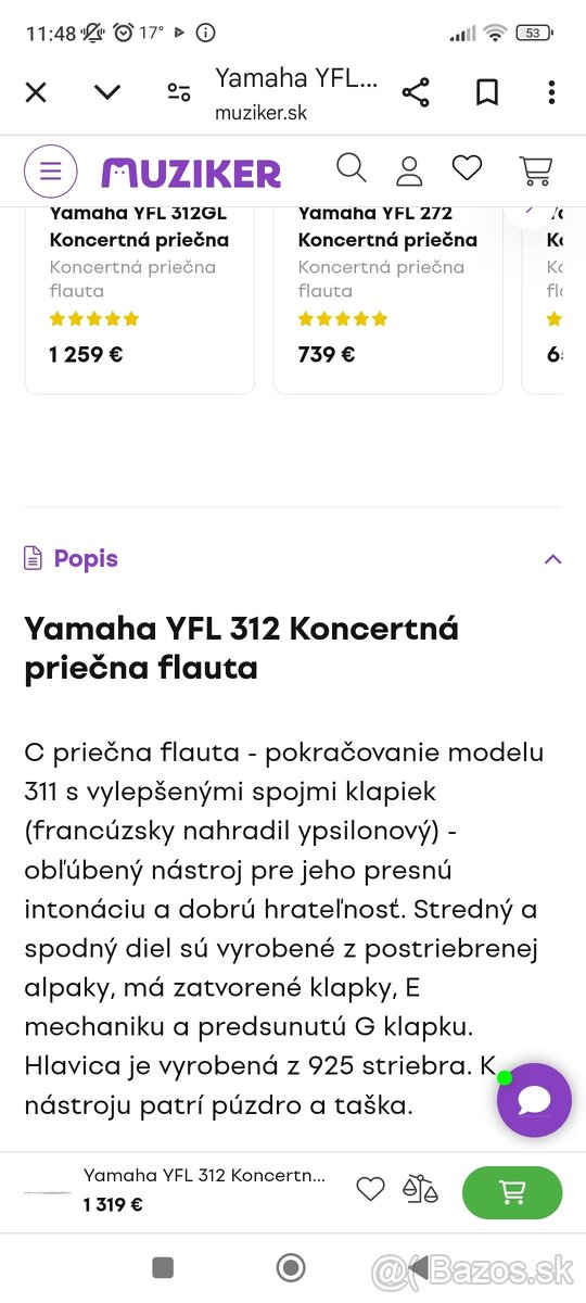 Priečna flauta koncertná