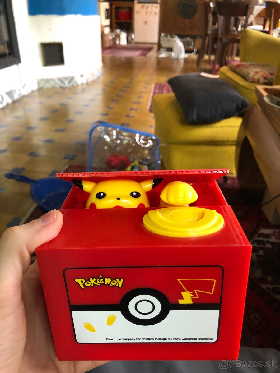 Pikachu Pokémon pokladnička hudobná pohyblivá