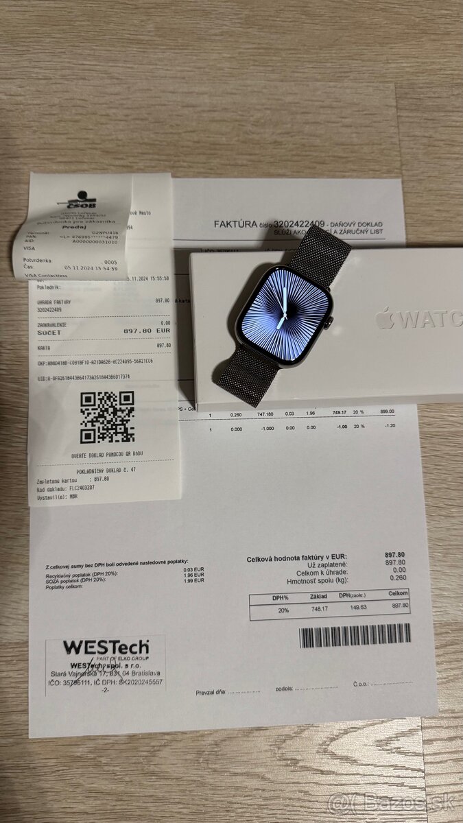 Apple watch 10 GPS + Cellular 46 mm prírodný titán