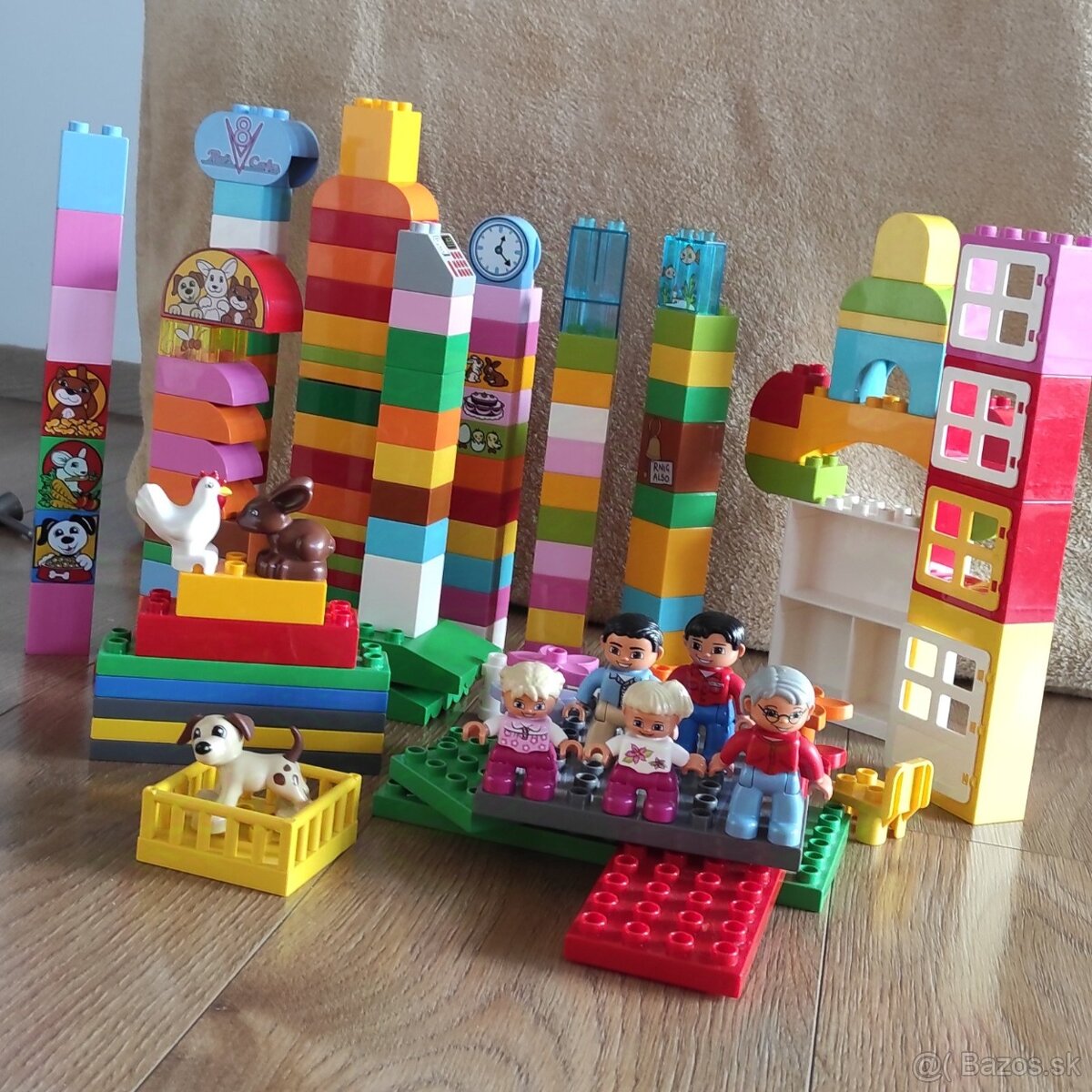 Veľký set Lego Duplo - 132 - podložky, kocky, postavičky