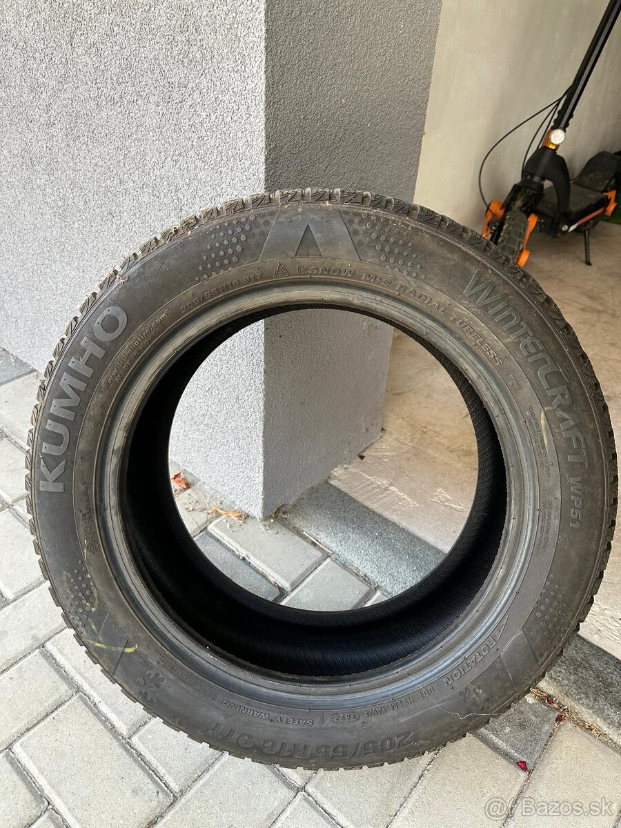 4ks Zimné pneumatiky KUMHO 205/55 R16 91T