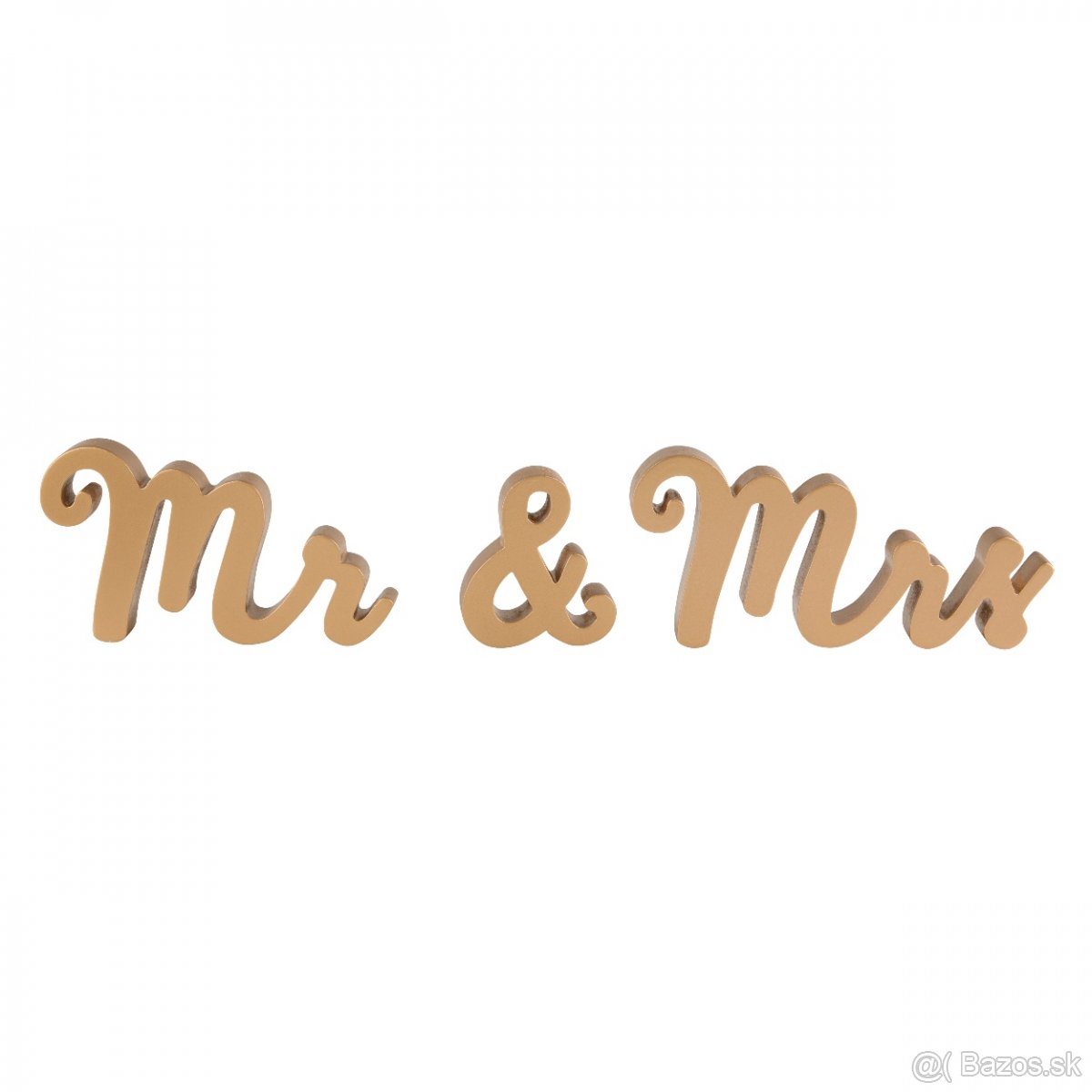 Svadobný nápis Mrs Mr zlatý