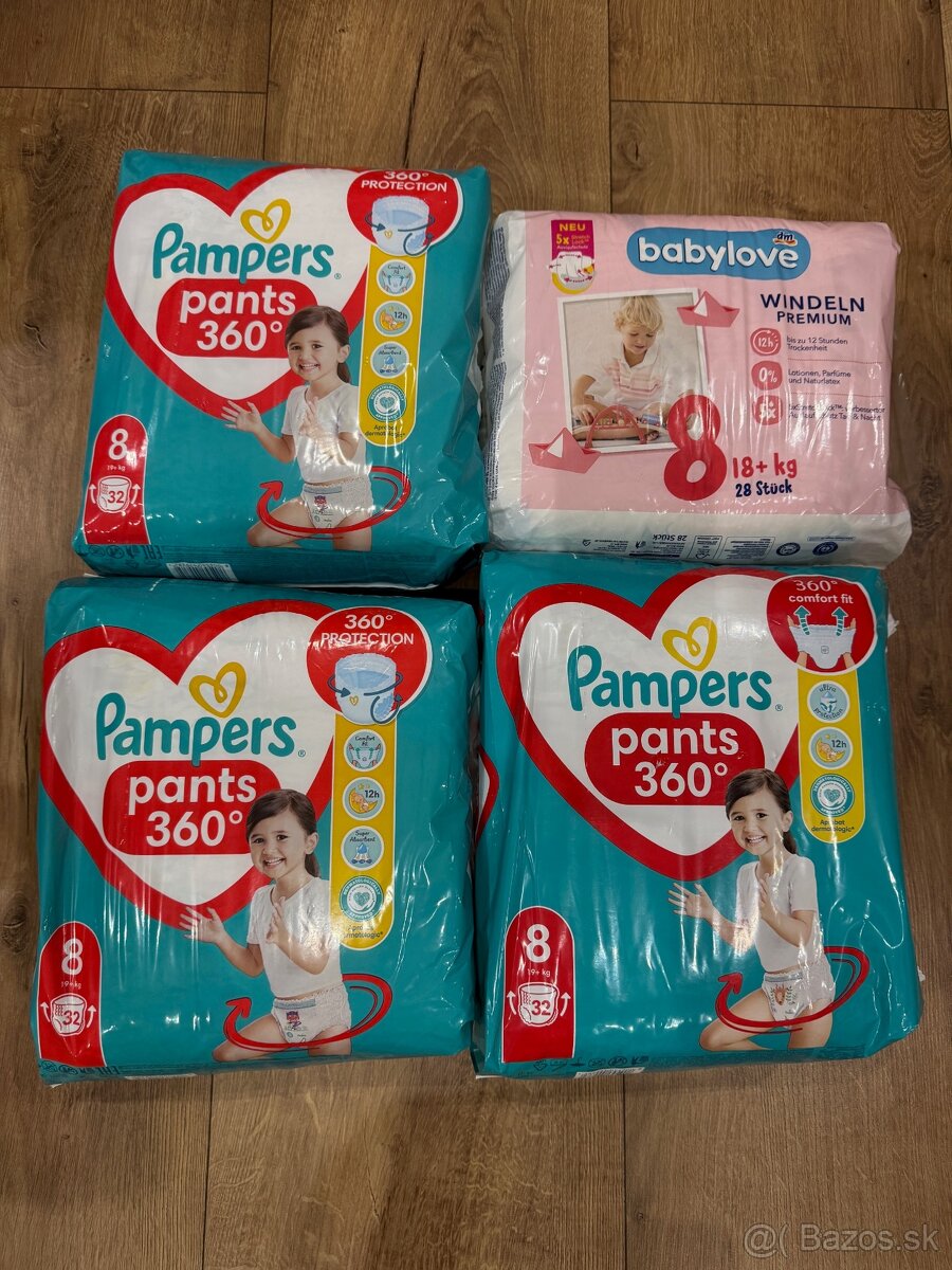 Plienky Pampers Pants Veľkosť 8, 19+kg