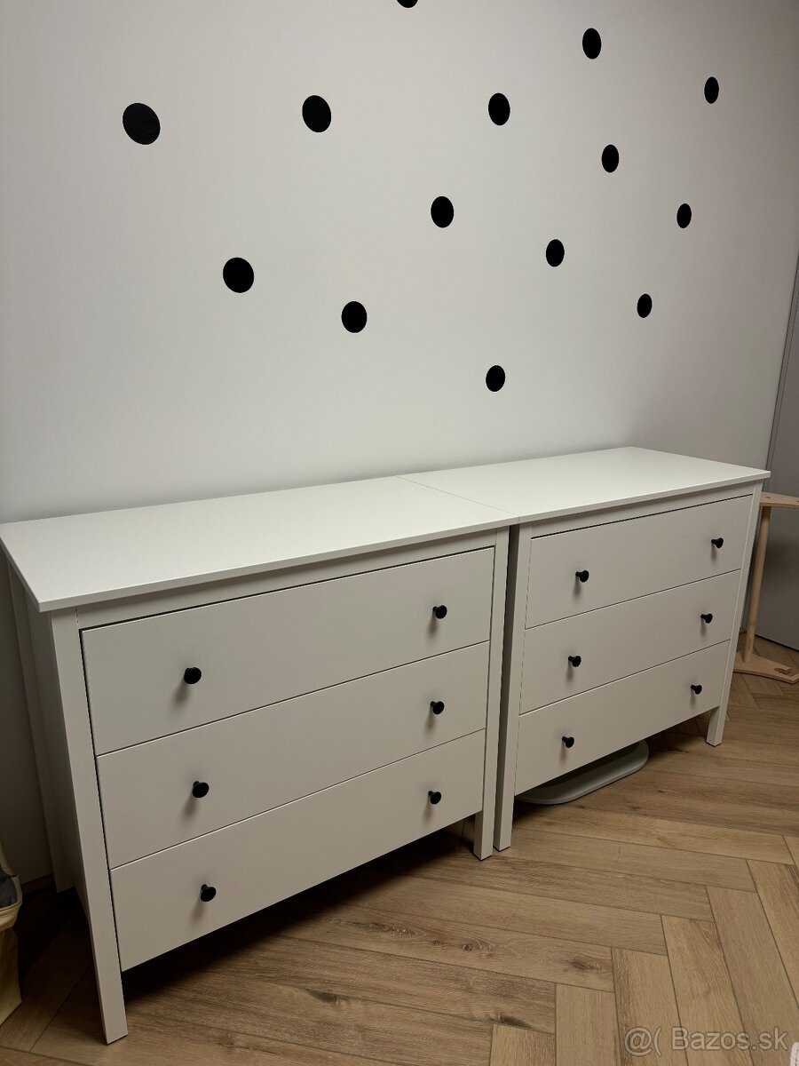 IKEA komoda Koppang biela 90x83 cm s 3 zásuvkami