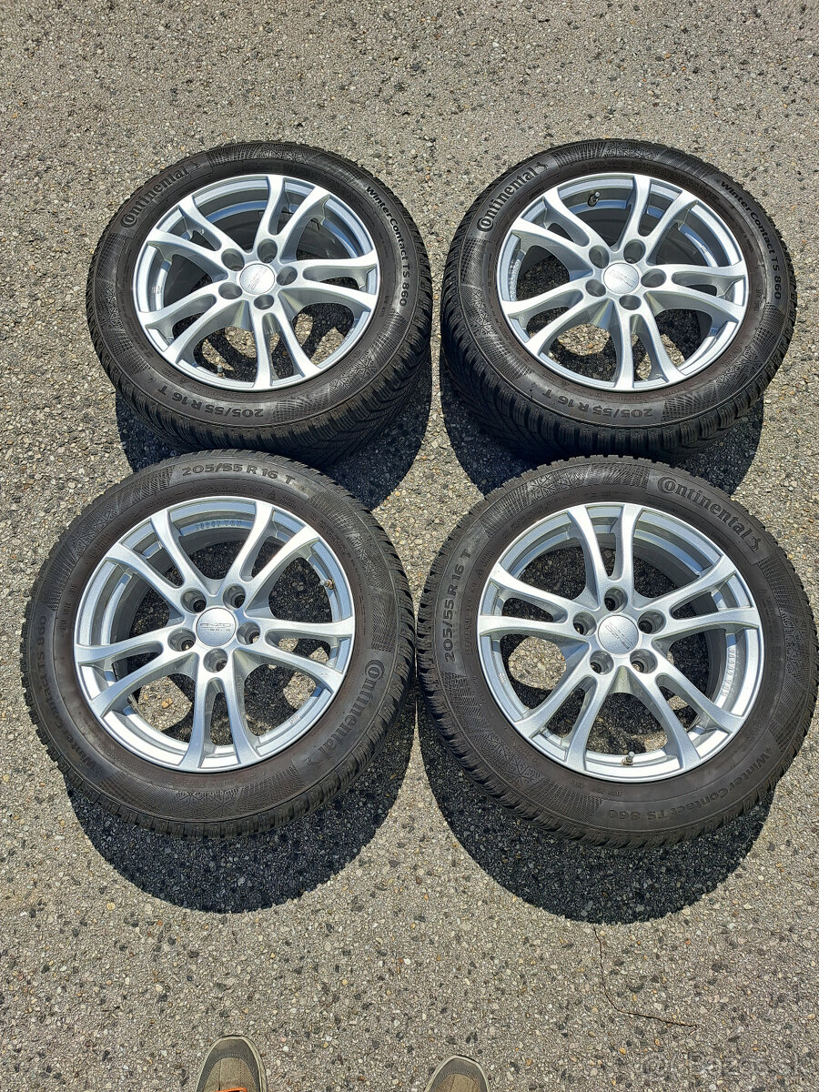 Elektróny Anzio 5x114,3 + Zimné Continental 205/55 R16