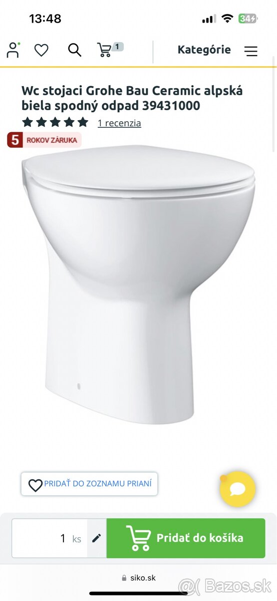 Wc misa Grohe Bau