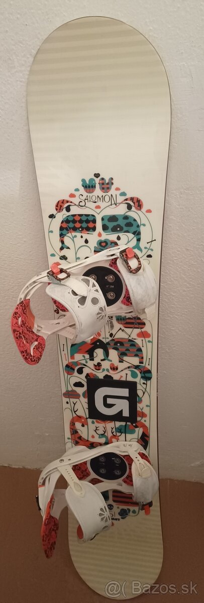 151 cm krasny farebny snowboard SALOMON s viazanim