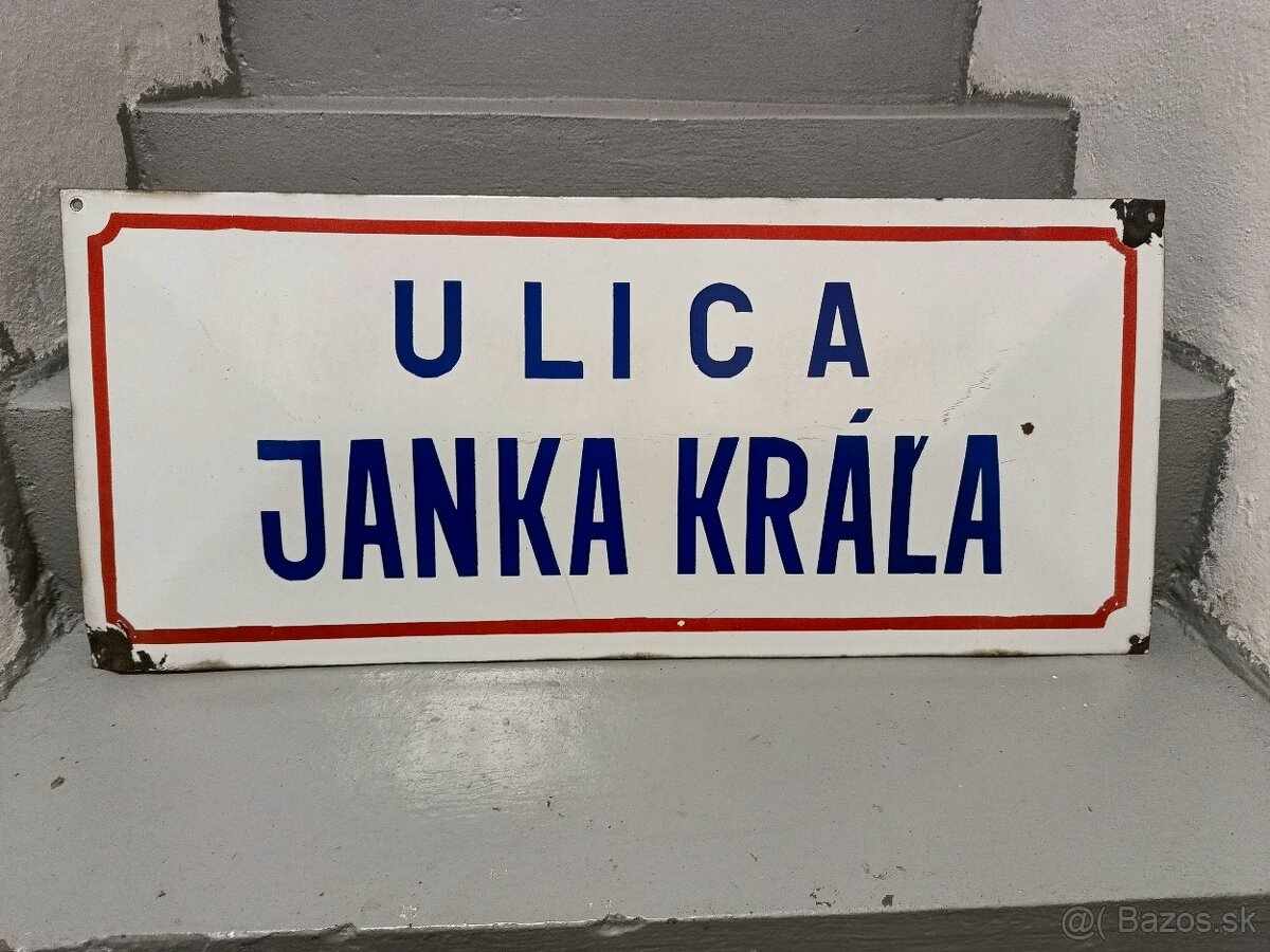 smaltovaná tabuľa Ulica Janka Kráľa