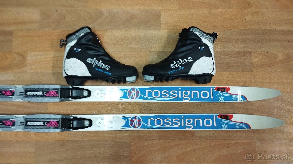 Predám det.bežk.set:ROSSIGNOL 130cm,šupiny,topánky.NNN.