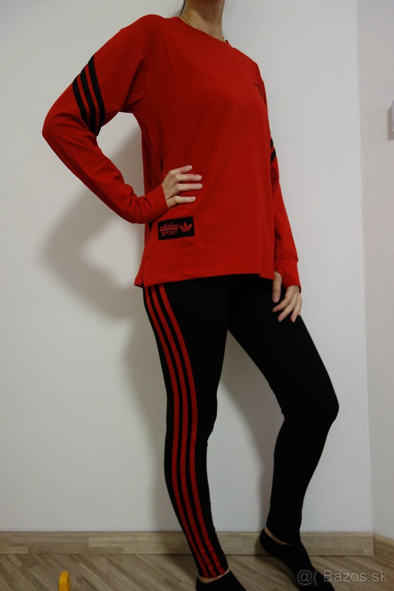 damsky komplet adidas,cervena mikina