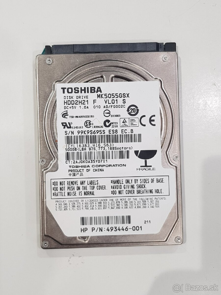 500GB 2,5" HDD