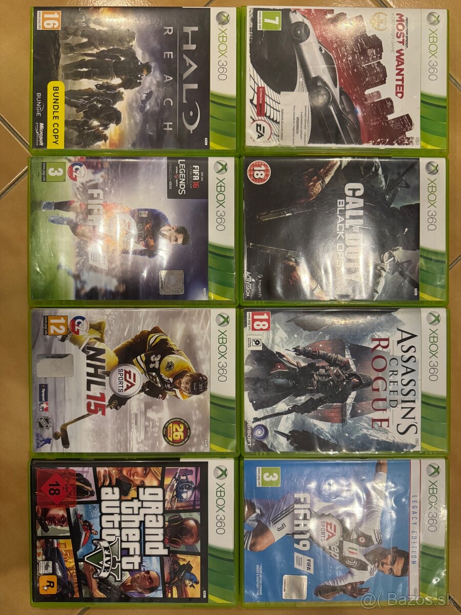 Xbox 360+ káble navyše a hry na xbox 360