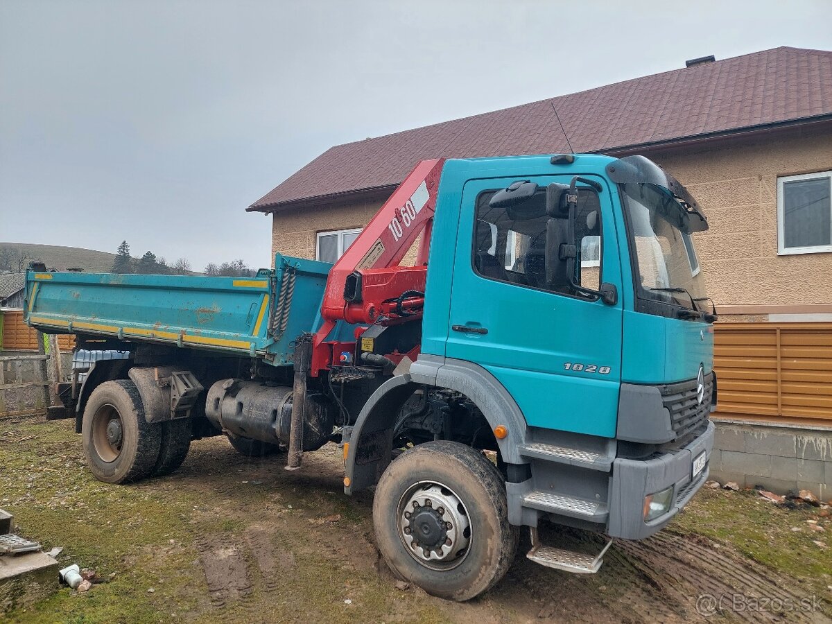 Mercedes Atego 1828 4x4 vyklápač s hyd. rukou, odpočet DPH