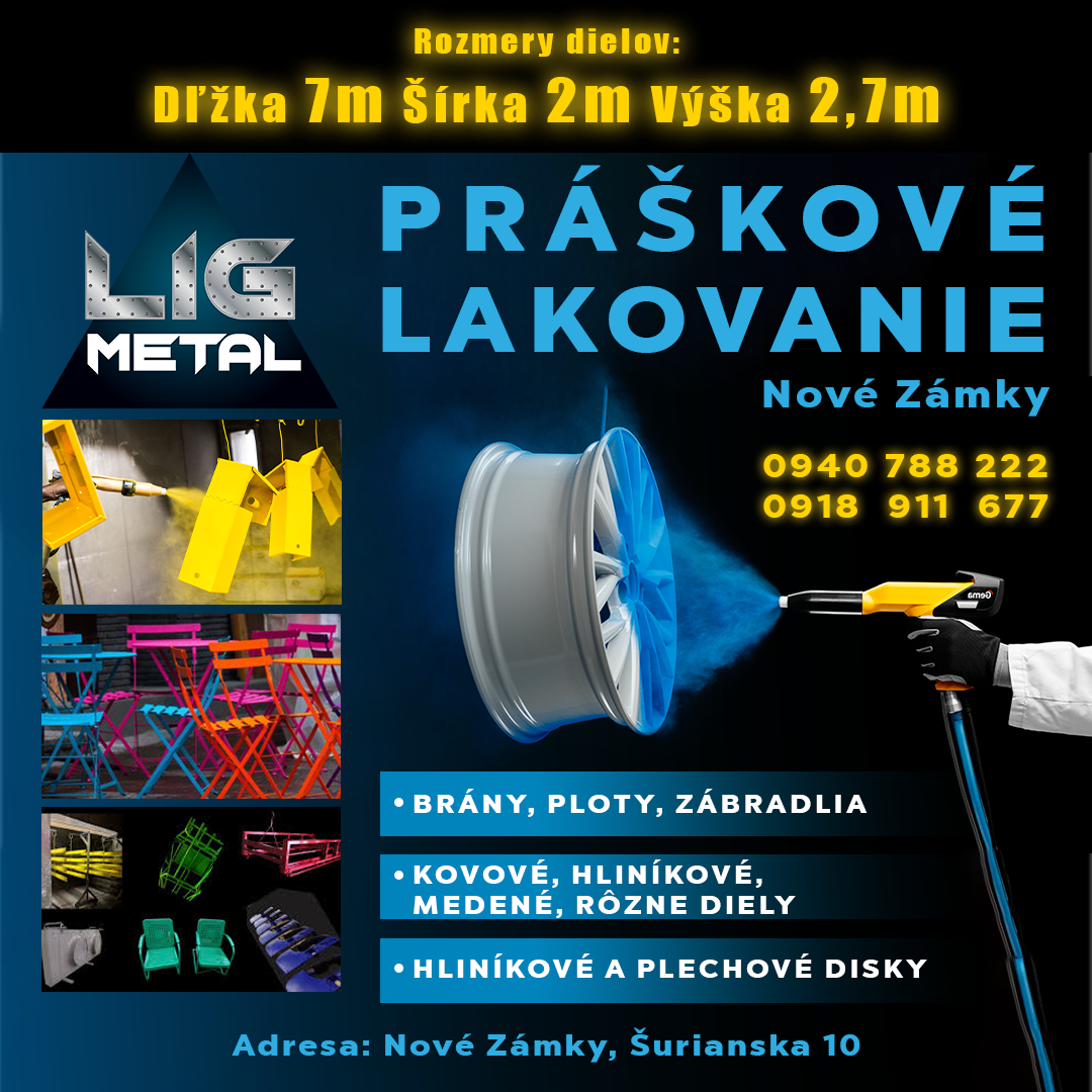 Práškové lakovanie 7m d x 2m š x 2,7m v pece aj 1000kg veci