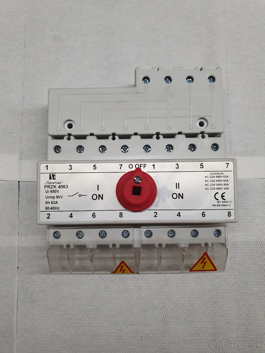 Prepínač siete a generátora 63A 4P PRZK-4063