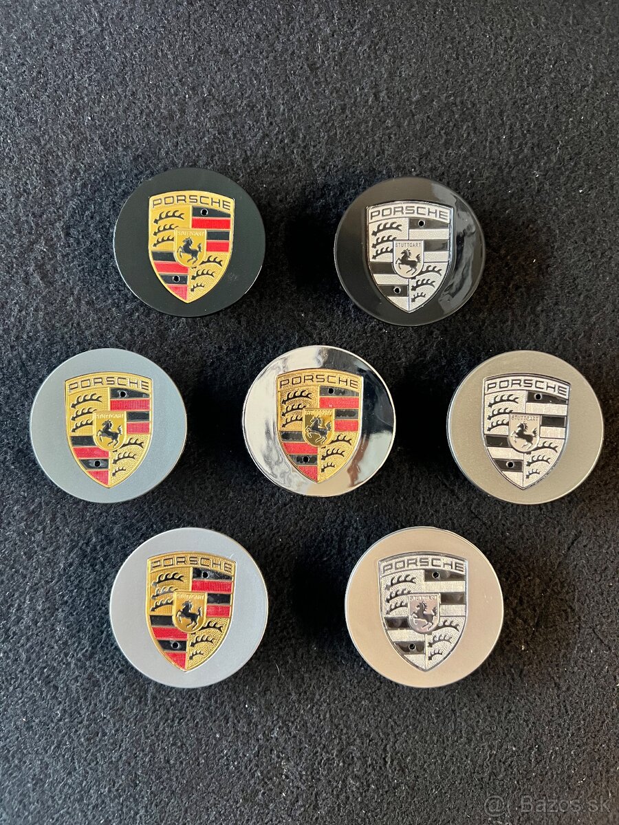 Porsche stredovej krytky kolies (pokrievky) 76mm, 65mm, 56mm