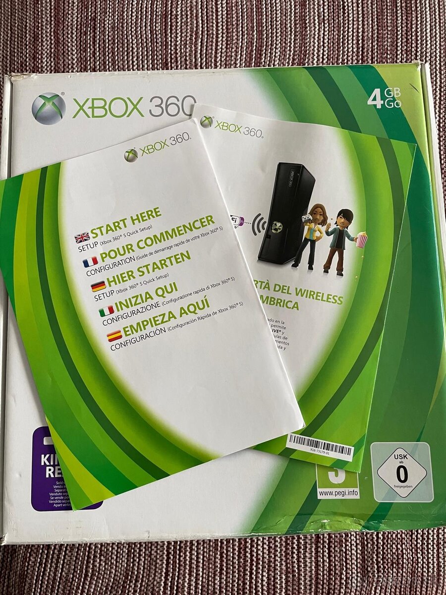 Xbox 360 4G + 2x ovladac + 6x hier