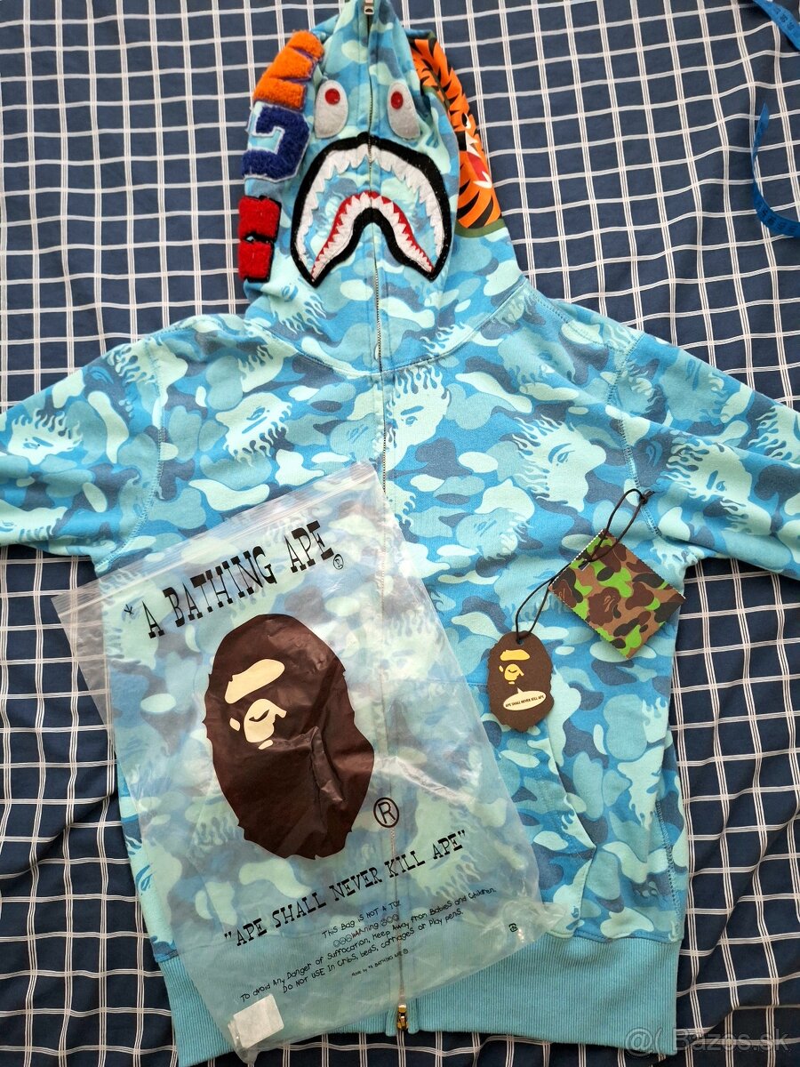 bape fire camo blue