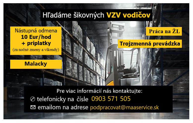 Hľadáme vodičov VZV - Malacky