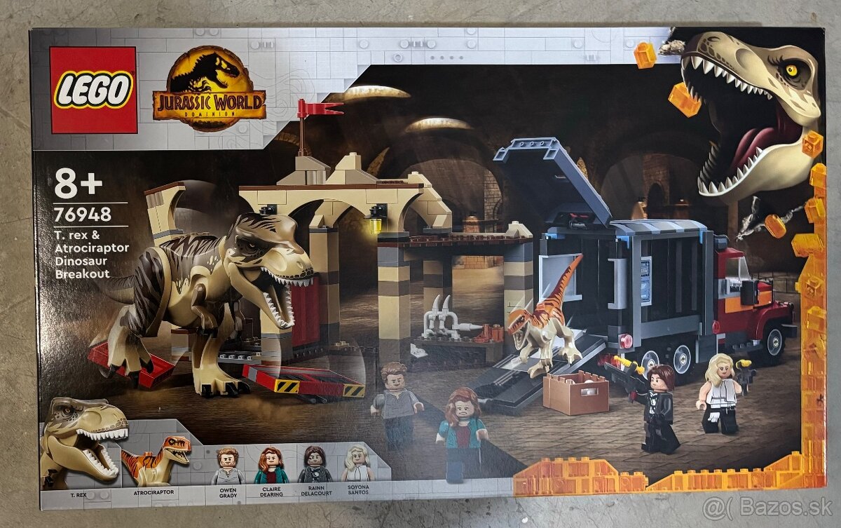 Predám Lego Jurassic World 76948 Únik T-rexa a atrociraptora