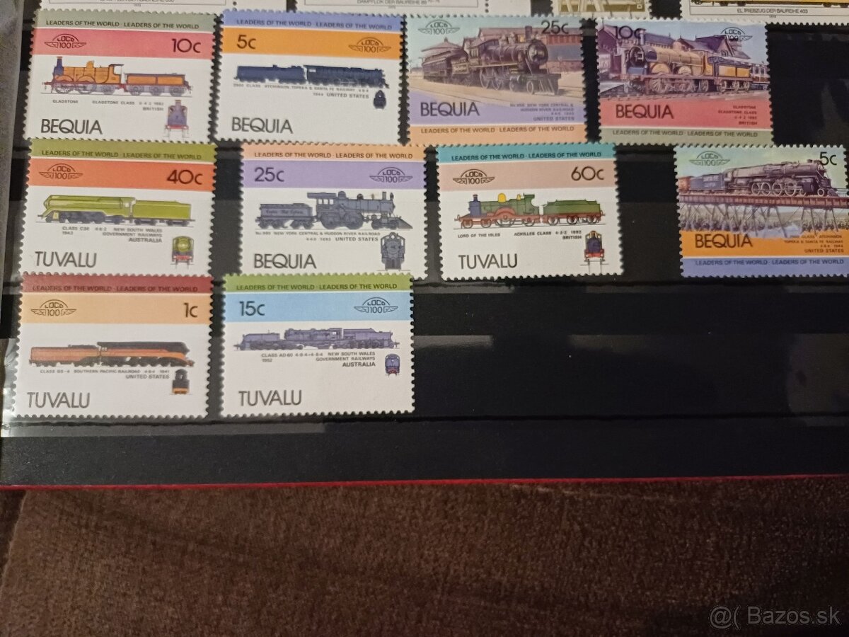predám poštové známky - vlaky - viac štátov