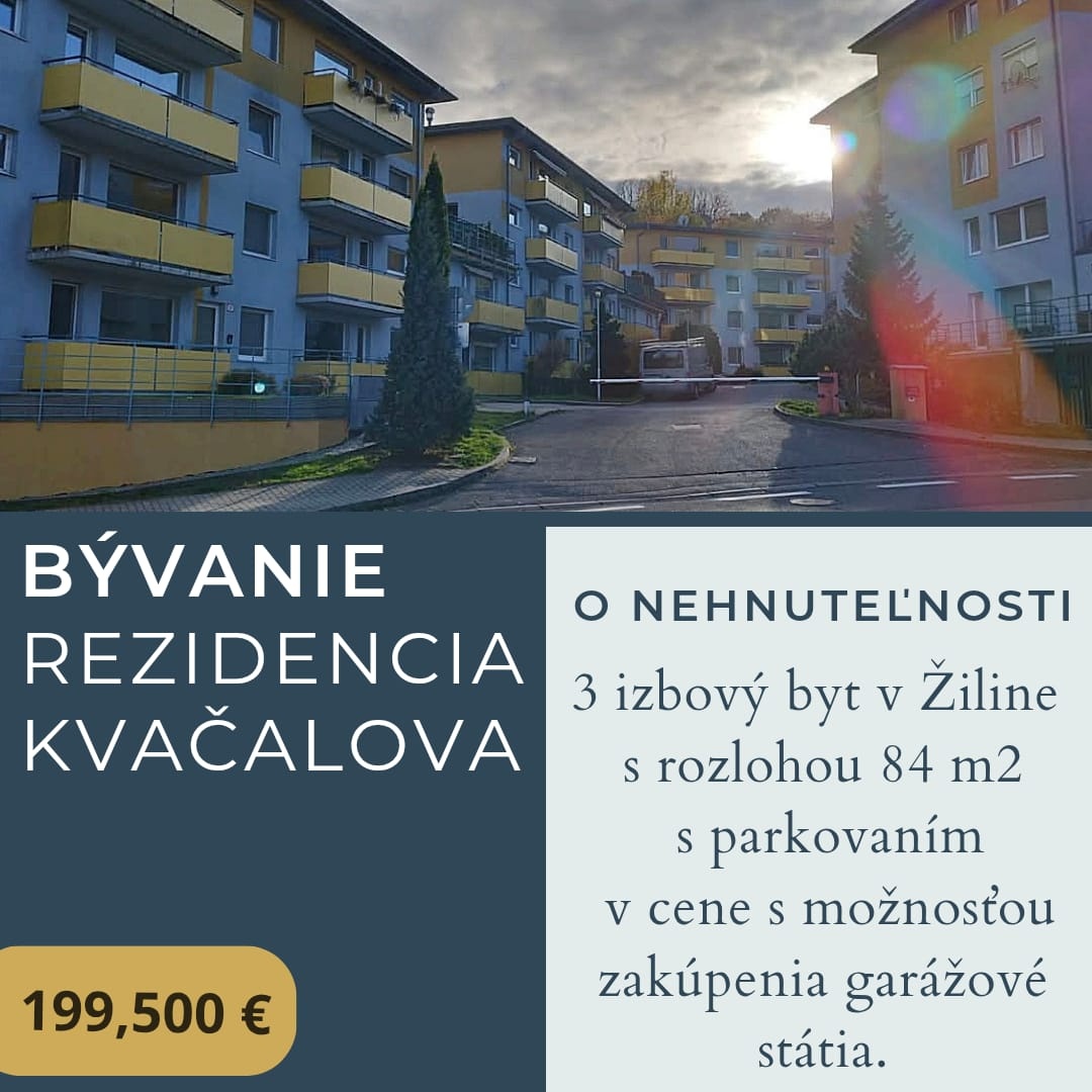 3 izbový byt, 84 m2 v Žiline, Závodí s parkovaním