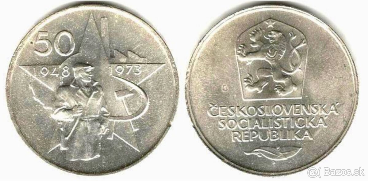 Vítězný únor 1948 - 50 Kčs 1973 striebro