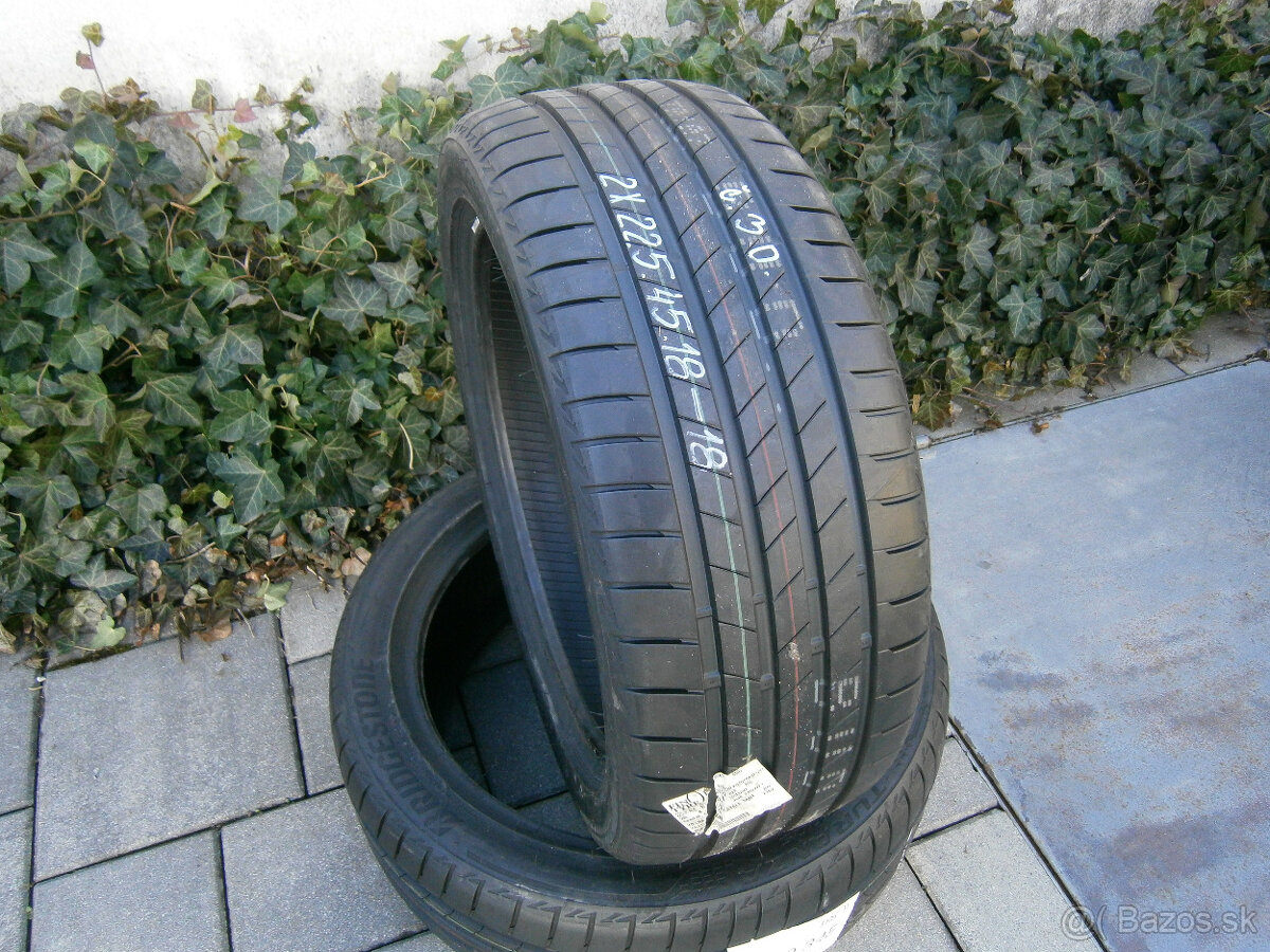 Predám 2x letné nové pneu Bridgestone 225/45 R18 91VXL