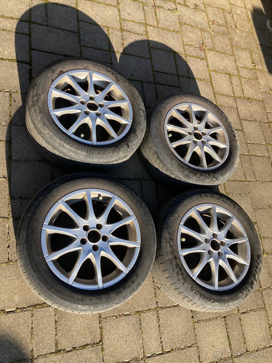 Predám alu disky 5x100 R16 s pneu 205/55 Continental