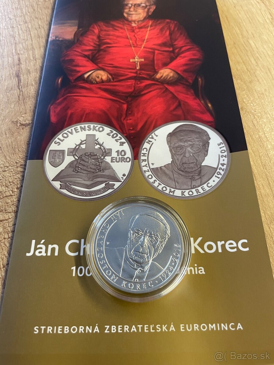 10€ Ján Chryzostom Korec - 100.výročie narodenia