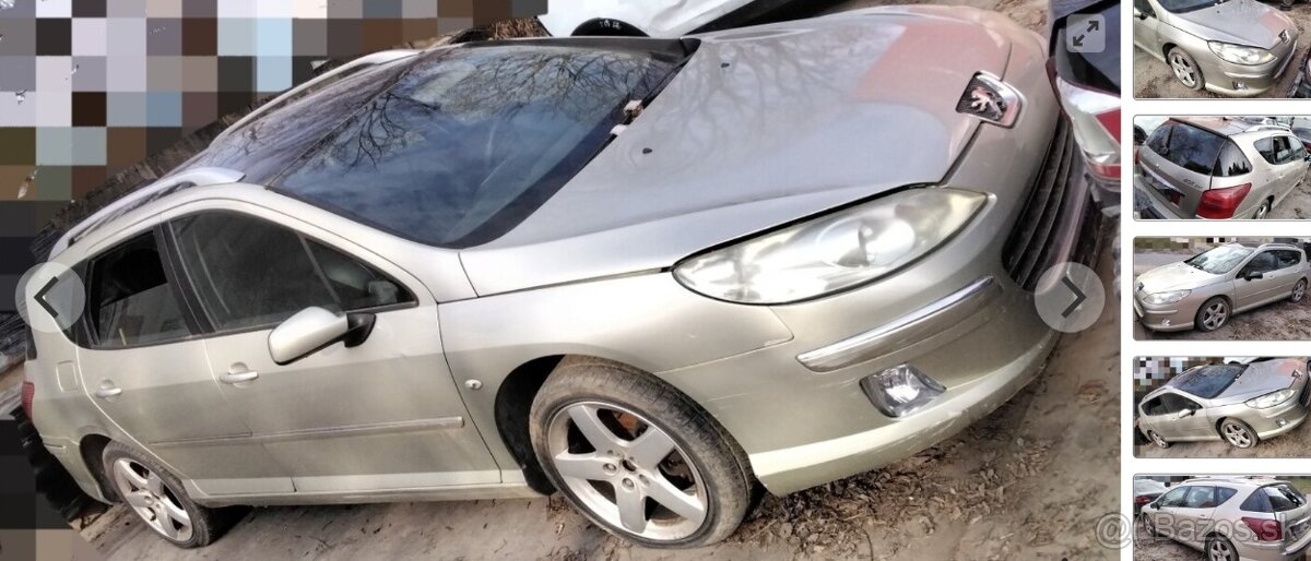 PEUGEOT 407 2.0 HDI 2007 SW predám MOTOR, TRYSKY, DVERE