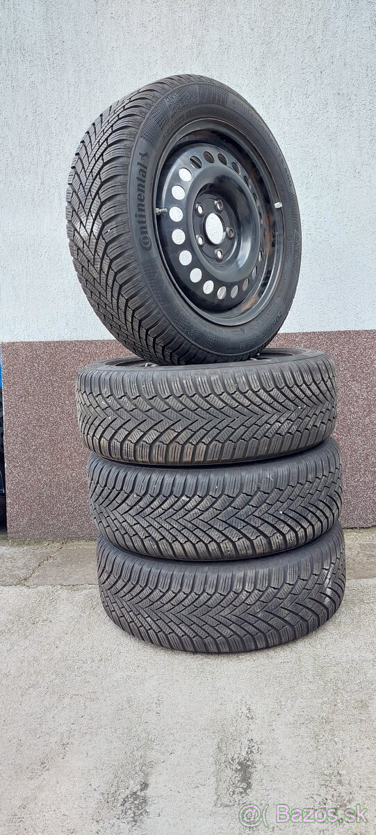 Plechové disky 5x112 a zimné Continental 205/55 R16