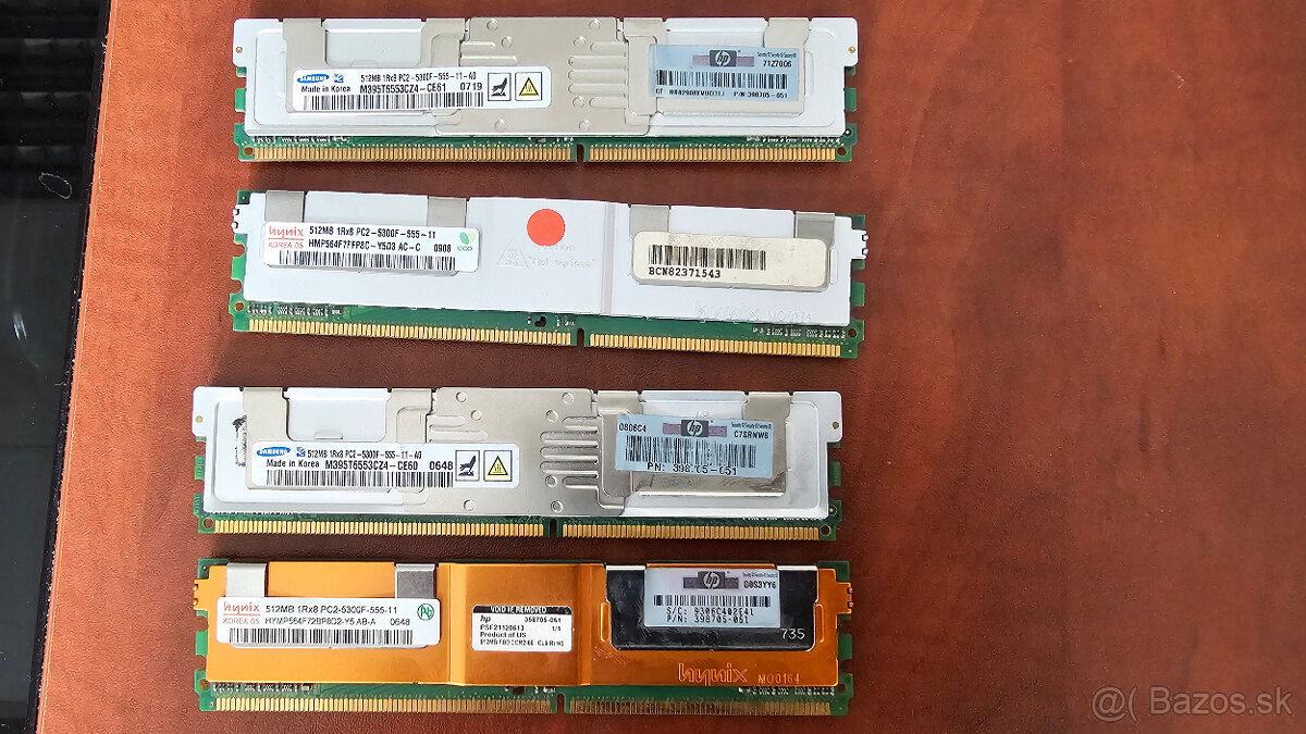 HP Server RAM DDR2 4x 512 MB 1Rx8 5300F