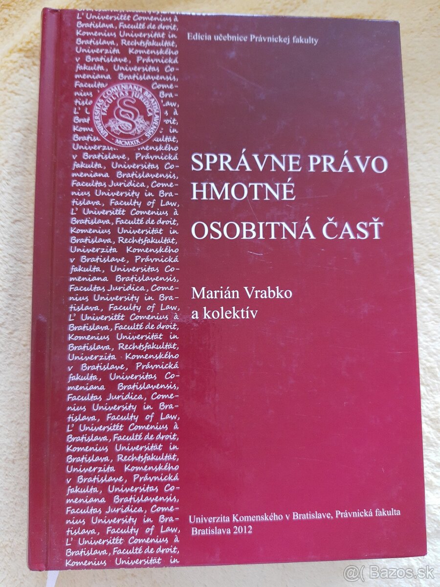 Marián Vrabko a kol. Správne  právo hmotné osobitna časť