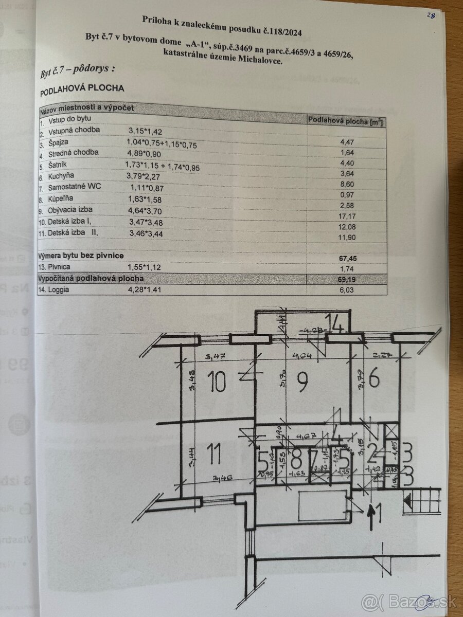 3-izbovyý byt, pôvodný stav, 75m2, Kyjevská