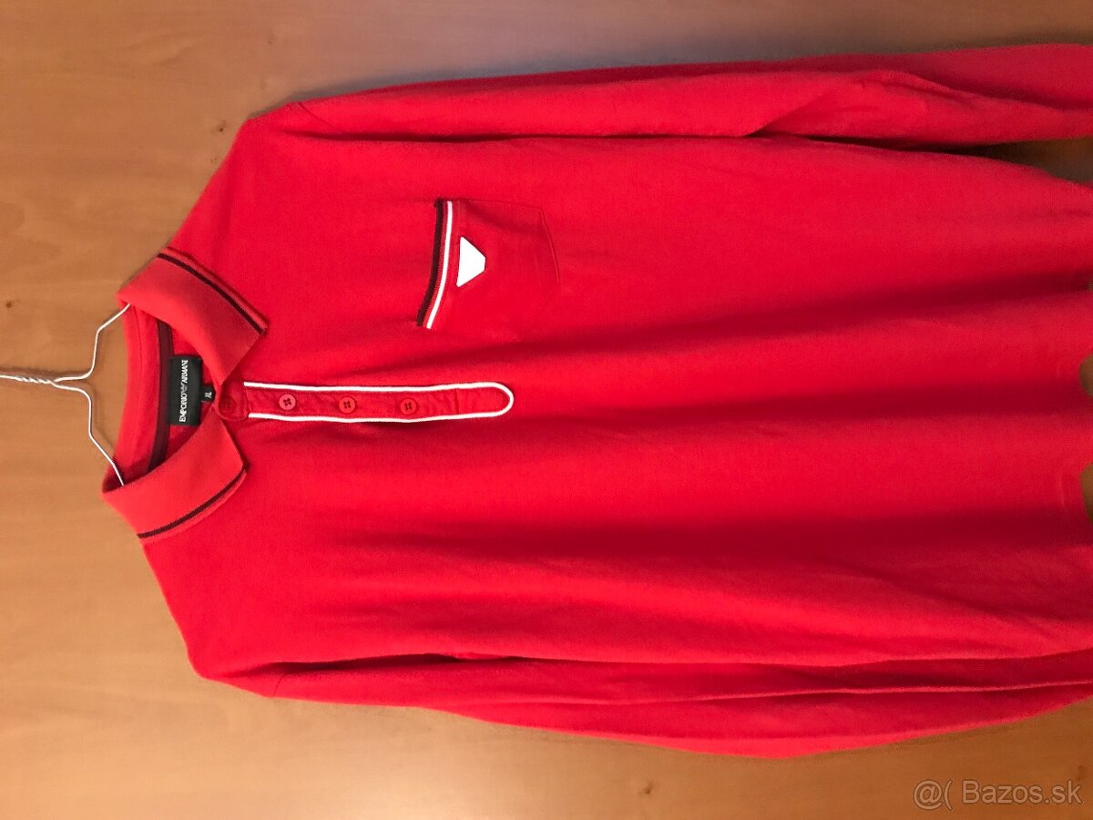 EMPORIO ARMANI originál Red pánske polotricko L/XL