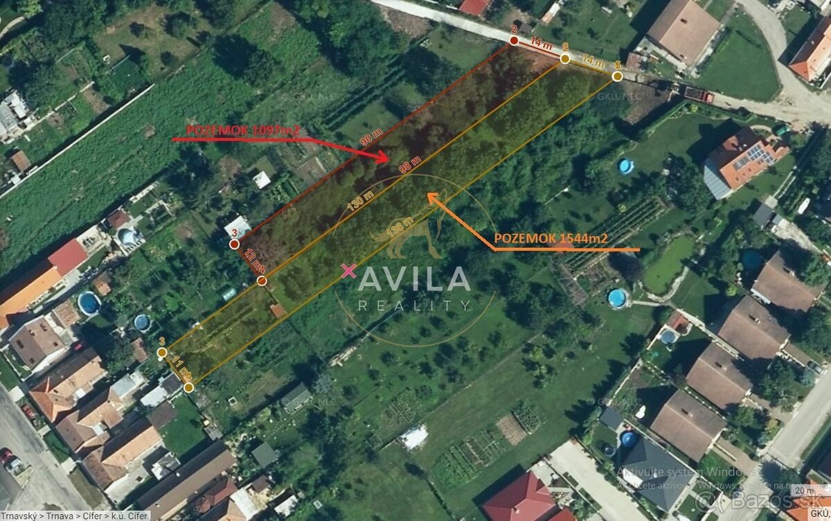 NA PREDAJ: investičný pozemok 1544m2 - Cífer