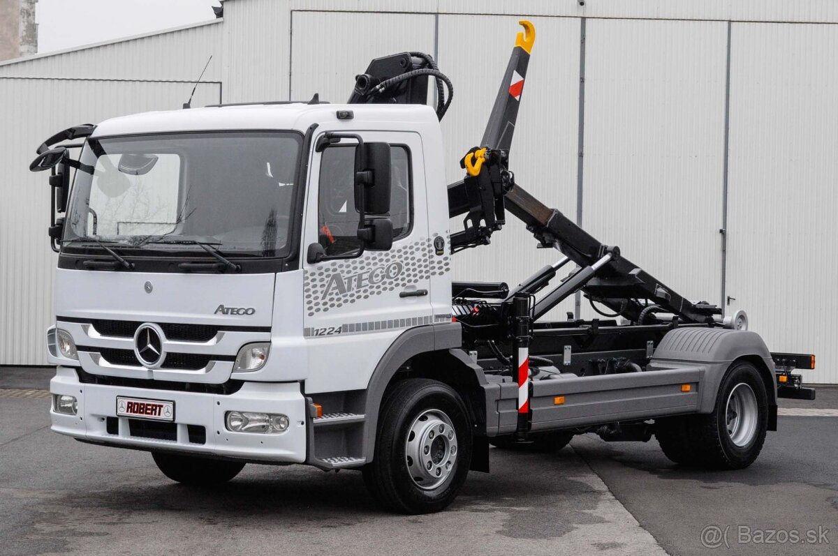 MERCEDES ATEGO 1224 HÁKOVÝ NOSIČ KONTAJNEROV HYDR. RUKA EU5