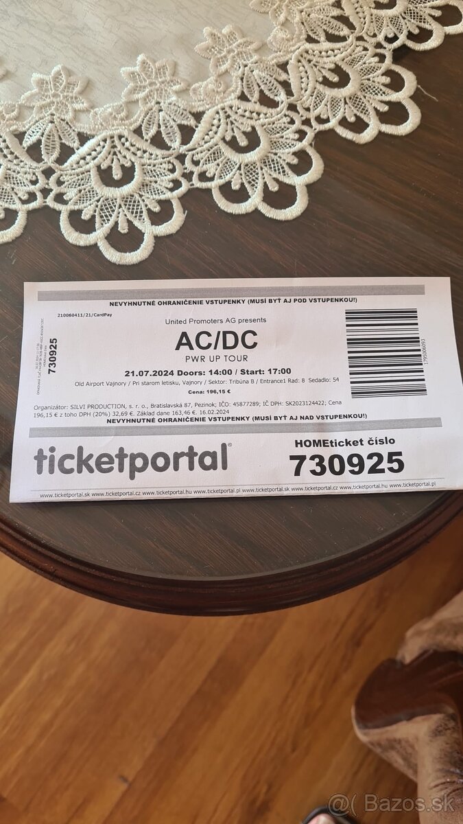 Predam lístok na ac/dc