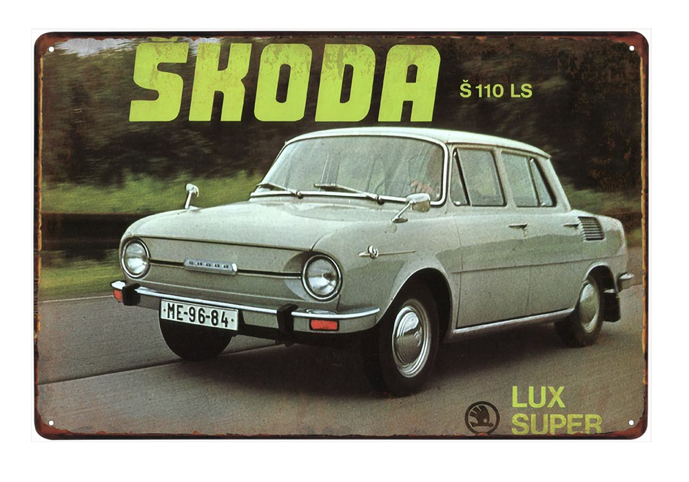 plechová cedule - Škoda 110 LS (dobová reklama)