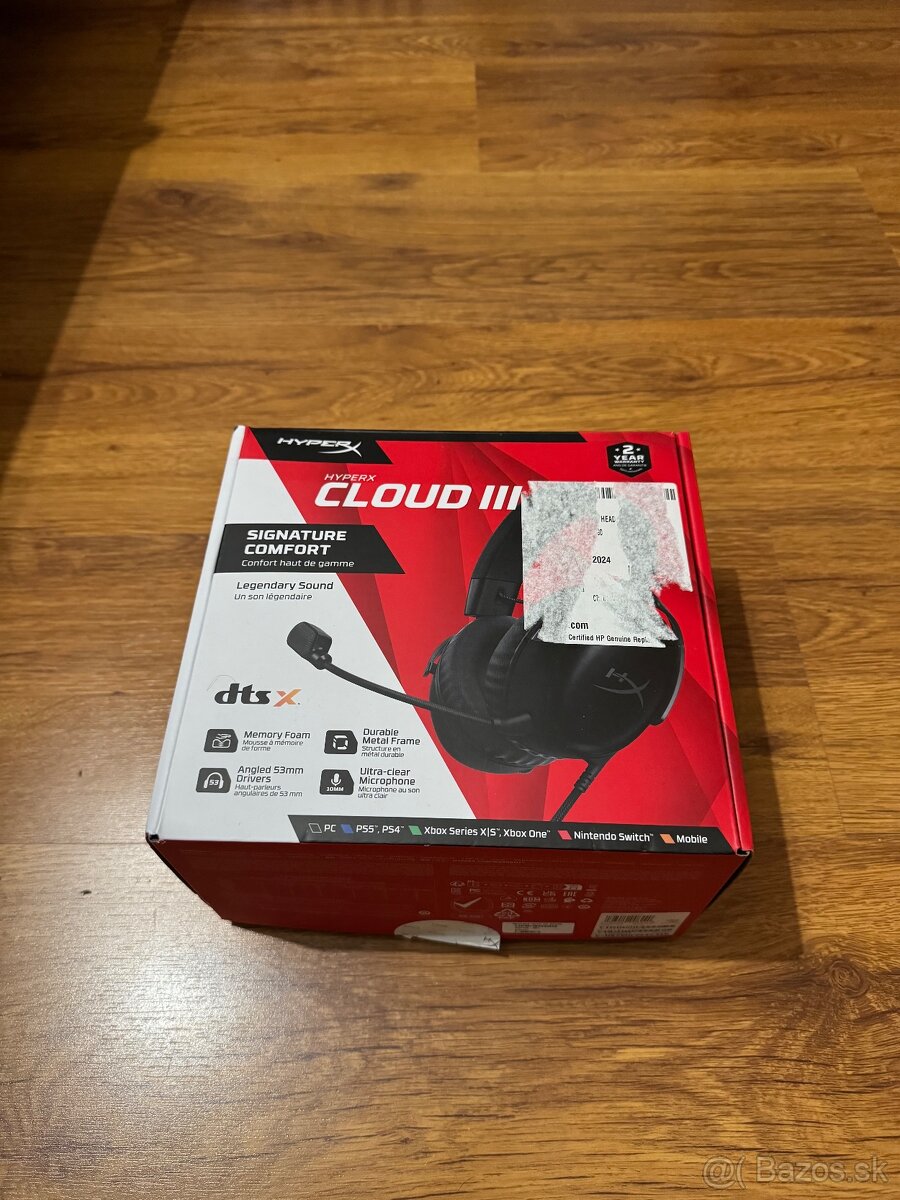 Predám takmer nové slúchadlá HyperX Cloud 3 (čierne).