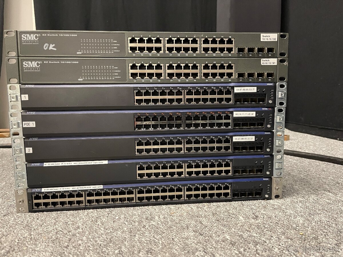 Sietovy switch Juniper EX2200 , SMC GS-24C,  1Gbps , POE