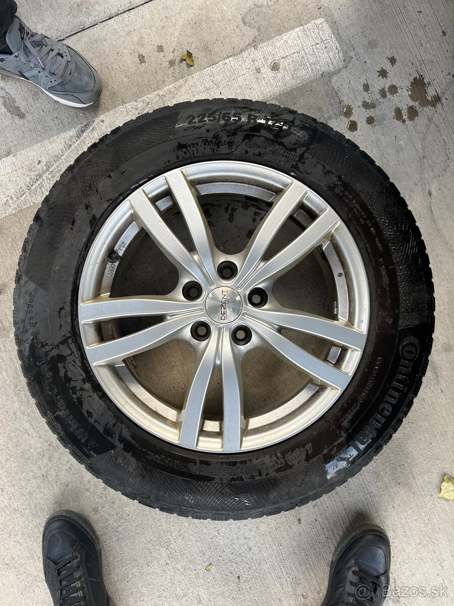 225/65 R17 continental + disky Dezent - Zimná sada Subaru