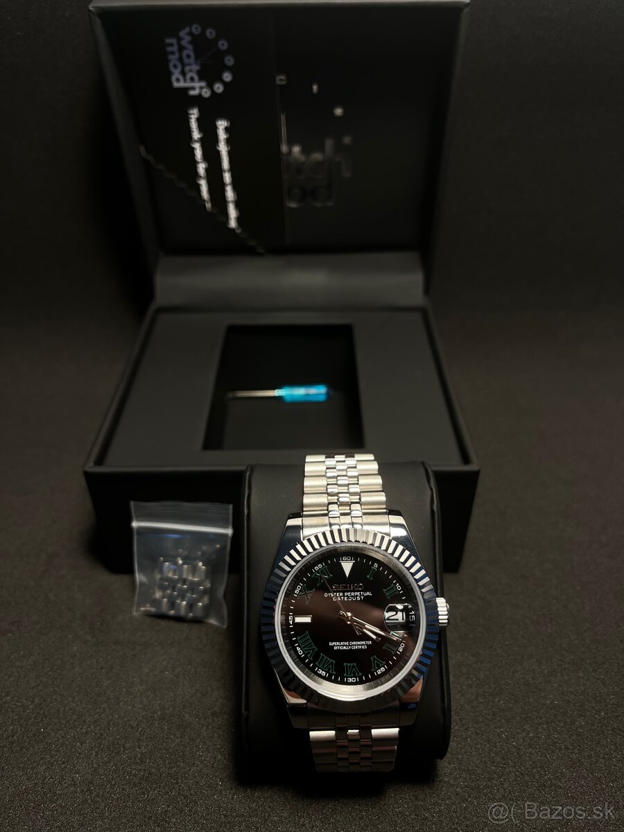 Seiko mod Datejust Wimbledon Black